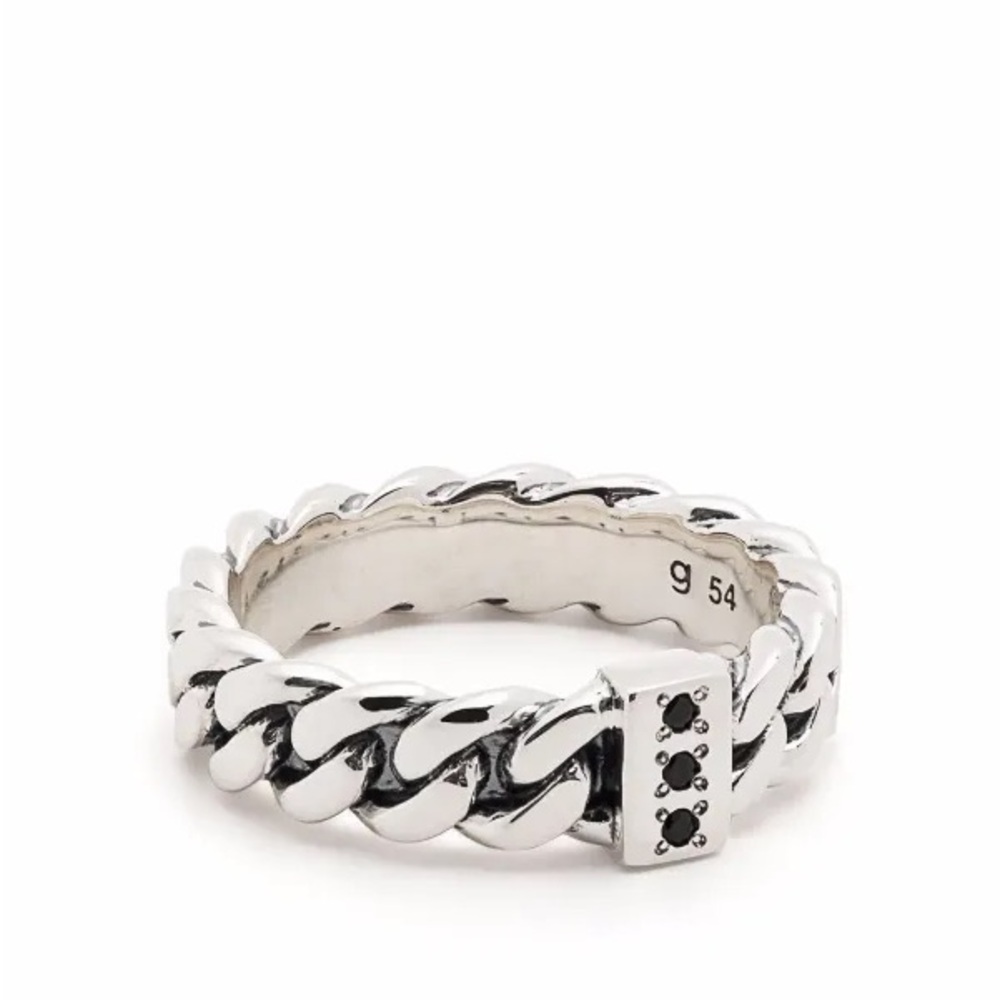 TOM WOOD CHAIN RING SLIM SPINEL 925 SILVER 58 SIZE 8.5